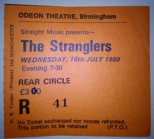 The stranglers concert ticket - the,
